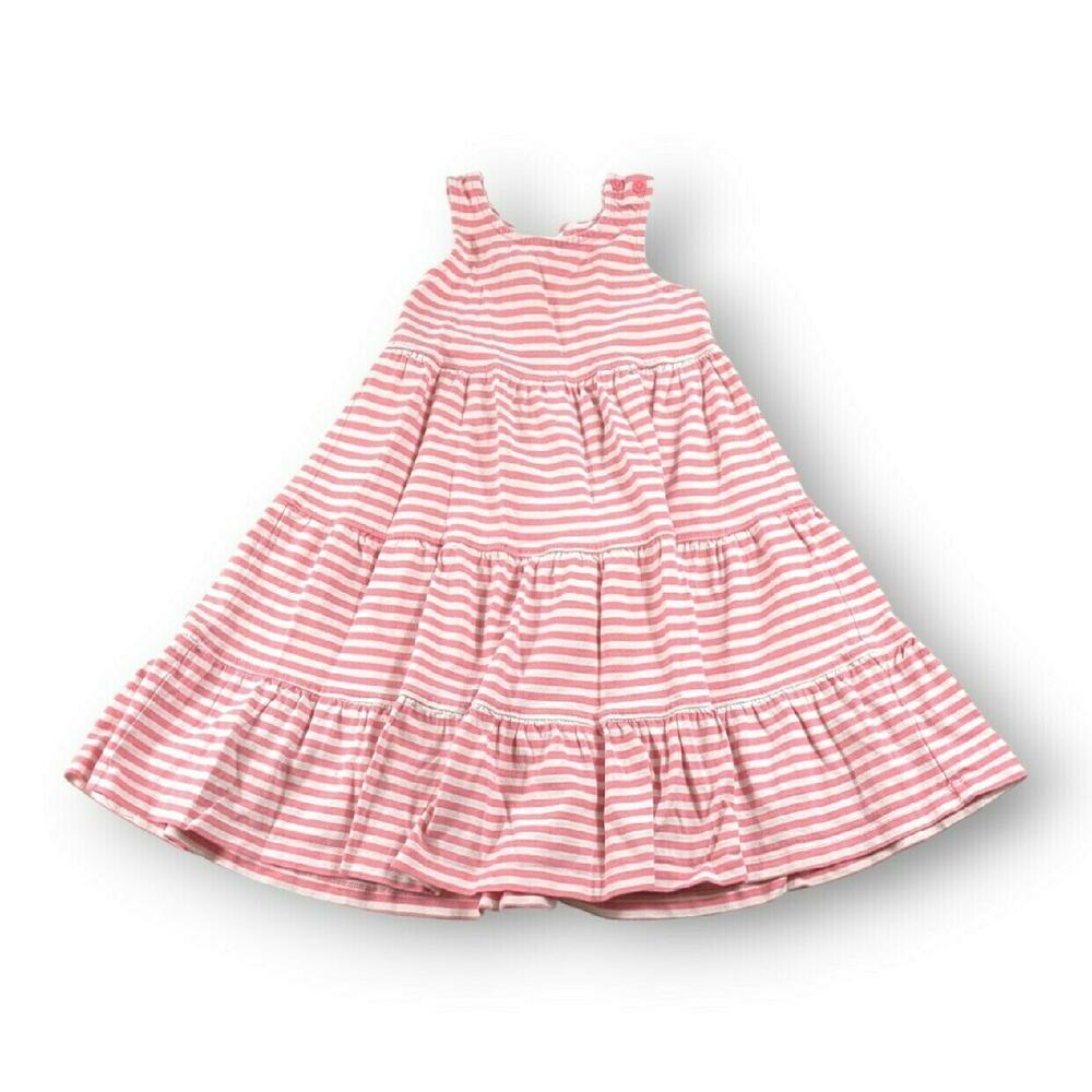 Hanna Andersson Pink & White Twirl Dress Girls Size 4